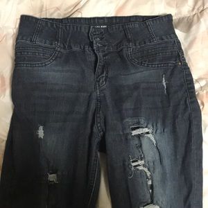 High Rise Black Ripped Jeans